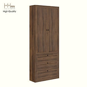 Mua HAPPY FURNITURE   MATTA - Kệ sách 6 tầng 3 ngăn kéo 2 cửa mở   KSA_069   80cm x 28cm x 200cm DxRxC