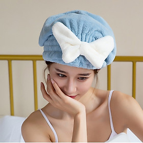 Mua Mũ Quấn Khô Tóc  Khăn Ủ Tóc  Mũ Trùm Đầu Hình Nơ Mềm Mịn Siêu Thấm Hút