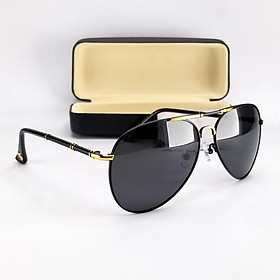 Mắt kính mát nam DKY270D màu đen. Tròng Polarized phân cực chống tia UV, gọng kim loại không gỉ.
