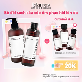 Combo cấp ẩm Lalamos Sữa rửa mặt phôi Kim Ngân Hoa 280ml + Toner cánh Kim Ngân Hoa 250ml