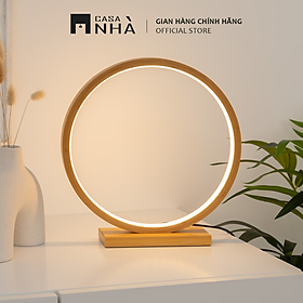 Mua Đèn bàn LED tròn SANA - Đèn bàn LED tròn khung gỗ chắc chắn  decor trang trí phòng