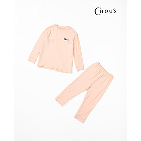 Bộ pyjamas baby dài tay vải bamboo tự nhiên cao cấp Chou's - màu hồng nhạt