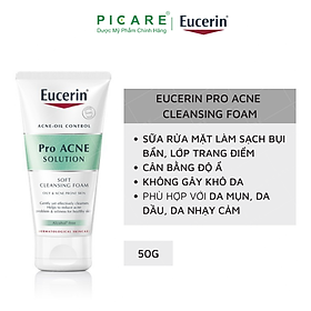 Sữa rửa mặt dạng bọt sạch sâu cho da nhờn Eucerin Pro Acne Cleansing Foam 50g
