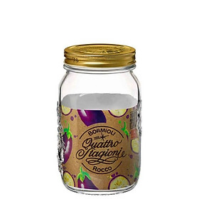 Hũ thủy tinh nắp vặn Bormioli Rocco Quattro 1L – Đựng thực phẩm khô, mứt, ngũ cốc – Nhập khẩu Ý