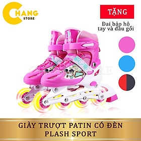 Giày Trượt Patin Cho Bé, Giày Patin Trẻ Em Có Đèn Flash Sports, Tặng Kèm Bảo Hộ Tay Và Đầu Gối