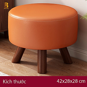 Mua Ghế đôn gỗ bọc nỉ cao cấp  Ghế đôn tròn đặt với sofa  bàn trang điểm sang trọng Bảo Long