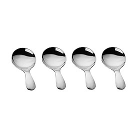 Ice Ceram Spoon Small Stainless Steel Short Coffee Tea Cutlery Salt Sugar 4x