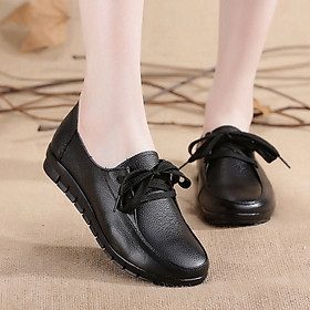 Giày lười Slip on nữ da mềm đế chống trượt 666