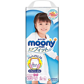 Tã Quần Cao Cấp Moony Nhật Bản Bé Gái XXL26  Mẫu Như Hình