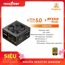 Nguồn SEGOTEP GN850W 80 PLUS GOLD PCIE 5.0 ATX 3.0 - Non Modular - Hàng chính hãng