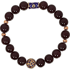Vòng Tay Đá Garnet 8 Ly Mệnh Hỏa, Thổ Charm Quả Cầu Xanh Laliz RG.02