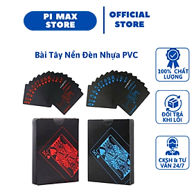 Bộ Bài Tây Poker Nền Đen Cao Cấp Nhựa PVC Chống Thấm Nước Và Chống Gãy Bài