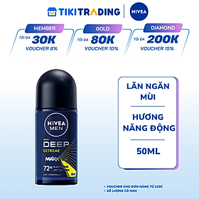 Lăn ngăn mùi NIVEA Men Deep Extreme Hương Năng Động 50ml - 93388