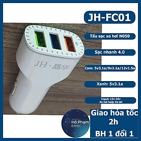 Mua Tẩu sạc nhanh 18w cho xe hơi  xe tải QC4.0 có 3 cổng usb - Jinghua N050 FC01 - Hồ Phạm