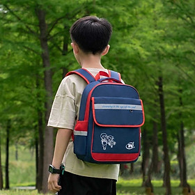 Balo học sinh TN.Bags xanh đen phối đỏ – Balo tiểu học có nắp siêu nhẹ nhiều ngăn cao cấp cho bé năng động TNB3016