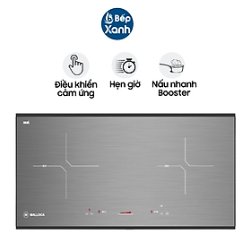 Mua Bếp từ 2 vùng nấu Malloca MH-02IS - Hiệu ứng kính xước Metalic - Hàng chính hãng