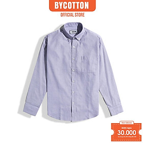 Áo Sơ Mi Nam Dài Tay Phối Sọc BY COTTON Sọc Tím 050223