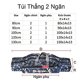 Túi đựng cần câu cá, bao đựng cần câu đa năng 2 ngăn dài 80-120cm màu dàn di cao cấp PK-9 hình dáng đẹp chất lượng