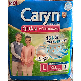 Tã Quần Người Cao Tuổi Caryn Size L 28 Miếng Vòng Bụng 75 Đến 100 Cm - Bỉm Quần Người Bệnh Caryn L28