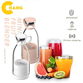 Máy Xay Sinh Tố Cầm Tay Mini Fresh Juice, Máy Ép Hoa Quả Hình Chai Dễ Thương, Nhỏ Gọn Có Dây Cầm Tiện Lợi Sạc USB