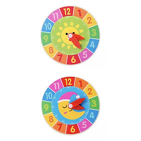 2 Pieces Montessori Busy Board Accessories Clock Cognition Toy for Children Toddlers Boy