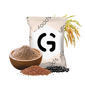 Bột gạo lứt đậu đen GUfoods - Chín sẵn, Uống liền, Dễ tiêu hoá, Healthy, Tiện lợi, Phù hợp Eat clean, Thực dưỡng, Thuần chay (25g / túi zip 500g)