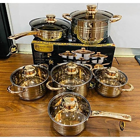 Mua BỘ NỒI ĐỨC - ANGELBERG 6 MÓN 12 CHI TIẾT   DÙNG CHO MỌI LOẠI BẾP