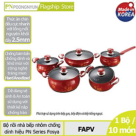 Mua Bộ nồi nhà bếp nhôm hiệu PoongNyun FAPV (10 món) - Sản xuất tại Hàn Quốc - Hàng chính hãng