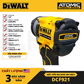 Thân máy vặn bulong pin 20V DEWALT DCF921N-B1 hàng Chính hãng