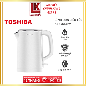 Mua Bình đun siêu tốc Toshiba KT-15DS1PV - 1.5L - Inox 304 - Hàng chính hãng  bảo hành 12 tháng  chất lượng Nhật Bản