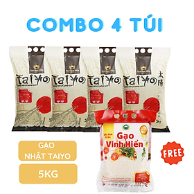 Combo 4 túi Gạo Nhật 5kg tặng thêm 1 túi Gạo ST24 2kg - Dẻo Vừa, Ngọt Cơm