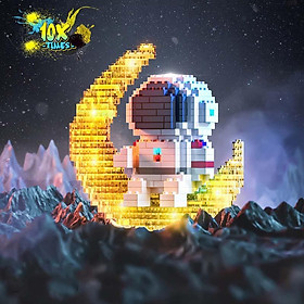 Đồ chơi Lego 3d phi hành gia phát sáng lấp lánh dễ thương có đèn, quà tặng bạn gái, quà tặng sinh nhật