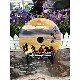 Mua Đồng tiền đồng điếu may mắn phong thủy vẽ tranh chiêu nạp tài lộc đá ngọc hoàng long - Đường kính 16 cm