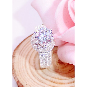 Nhẫn Bạc Nữ Hột  Nữ Hoàng Kim Tiền Jewelry Bạc Nguyên Chất - Kiểu Dáng Model
