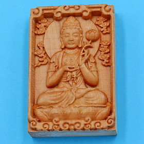 Mặt Phật gỗ ngọc am Đại thế chí bồ tát PBMMG18 - Phật hộ mệnh tuổi Ngọ