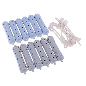 12x Hair Curler Kẹp Hairdreser Perm Rods Tạo Kiểu Tóc DIY Tool