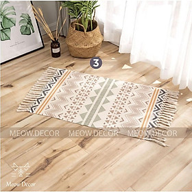 Mua Thảm trải sàn thổ cẩm hình chữ nhật trang trí nhà cửa phong cách boho (T02)