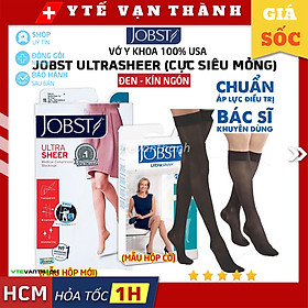 Vớ Y Khoa JOBST Ultrasheer (Cực Siêu Mỏng) (Đen, Kín Ngón) | Tất Suy Giãn Tĩnh Mạch 100% USA Mỹ -VT0893