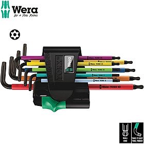 Mua Bộ hoa thị ngắn nhiều màu có lỗ Wera 967/9 TX BO Multicolour 1 SB mã 05073599001 gồm 9 cái bề mặt BlackLaser chống ăn mòn cao