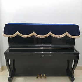 Mua kHĂN TRẢI  PHỦ ĐÀN PIANO CƠ NHUNG DÀY MỀM MỊN MÀU XANH DƯƠNG