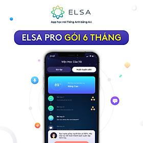 Hình ảnh sách Voucher Gói học ELSA Pro thời hạn 6 tháng từ ELSA SPEAK - Học phát âm tiếng Anh chuẩn bản xứ