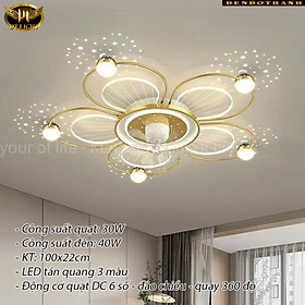 Mua Quạt ốp trần đèn led vuông  tròn  quạt cho chung cư trần thấp tiết kiệm không gian cánh xoay 360 độ hiện đại QTD