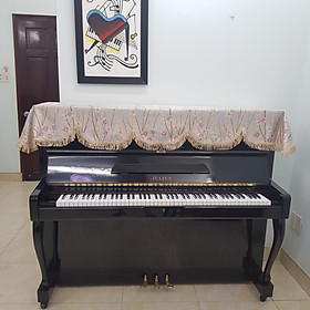 Khăn Phủ Đàn Piano cơ mẫu Hoa Đào kem