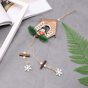 (Toponeto) House shaped christmas tree hanging pendant wooden small hanging ornamentYF