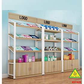 Mua Kệ trưng bày sản phẩm  hàng hóa   kệ trang trí khung sắt mặt gỗ KST426 - NỘI THẤT LẮP RÁP VIENDONGADV
