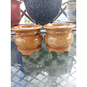 Mua Bát nhang-lư hương gỗ gõ nguyên khối 11cm