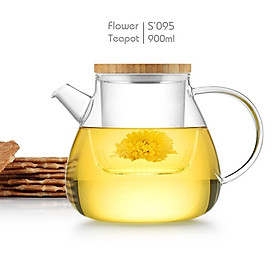 Mua Bình lọc trà hoa thủy tinh lõi thủy tinh 900ml S095
