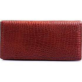 Ví nữ da bò vân cá sấu nhỏ 3 gấp Huy Hoàng