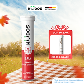 Thực phẩm bảo vệ sức khỏe KUDOS DAILY VITAMINS PLUS BIOTIN & GINSENG (20 viên/tuýp)