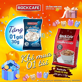 ROCKCAFE - MUA CÀ PHÊ CHUẨN VỊ VIỆT (TÚI 50 GÓI X 17 GRAM) TẶNG 1 GÓI CAPPUCCINO MUỐI (30 GRAM)